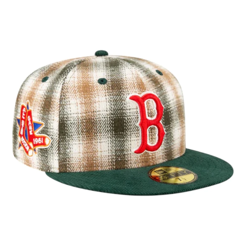 Boston Red Sox Plaid with Corduroy Bill 1961 ASG Patch Gray UV New Era 59FIFTY Fitted Hat