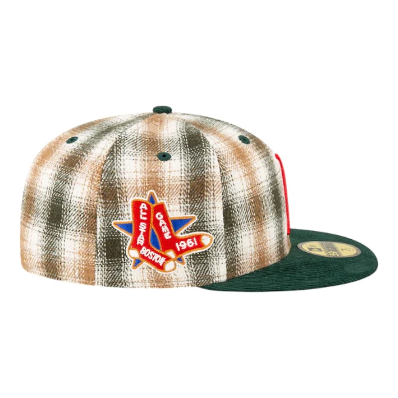 Boston Red Sox Plaid with Corduroy Bill 1961 ASG Patch Gray UV New Era 59FIFTY Fitted Hat