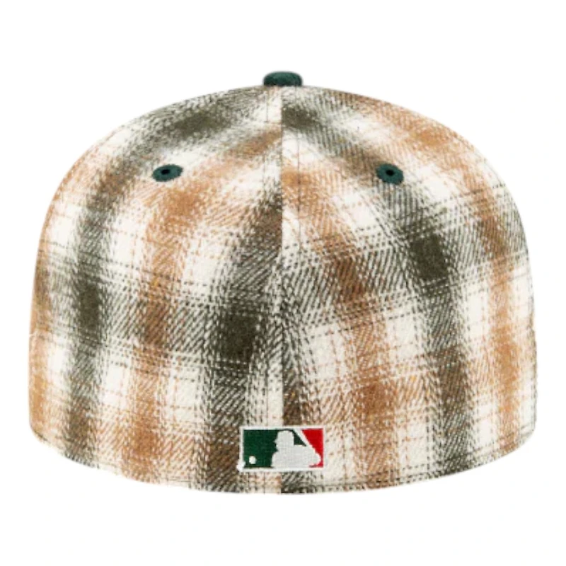 Los Angeles Angels Plaid with Corduroy Bill 50th Patch Gray UV New Era 59FIFTY Fitted Hat