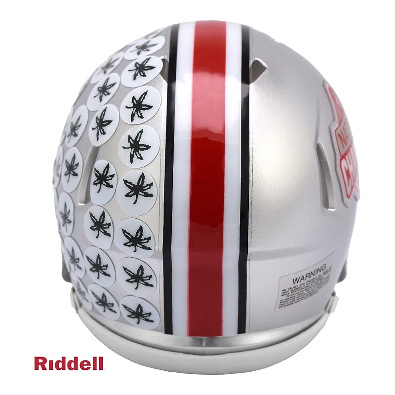 Ohio State Buckeyes 2024 National Champs Silver Riddell Speed Mini Helmet