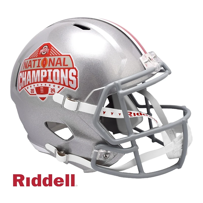 Ohio State Buckeyes 2024 National Champs Silver Riddell Replica Speed Full Size Helmet