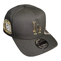 Los Angeles Dodgers Black with Gold Metal Badge Logo 8x Champ Patch New Era 9FIFTY A-Frame Snapback Hat