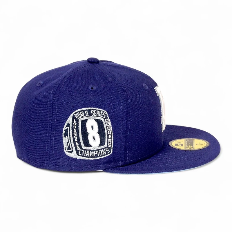 Los Angeles Dodgers Royal Blue 8x WS Champs Ring Patch Icy UV New Era 59FIFTY Fitted Hat