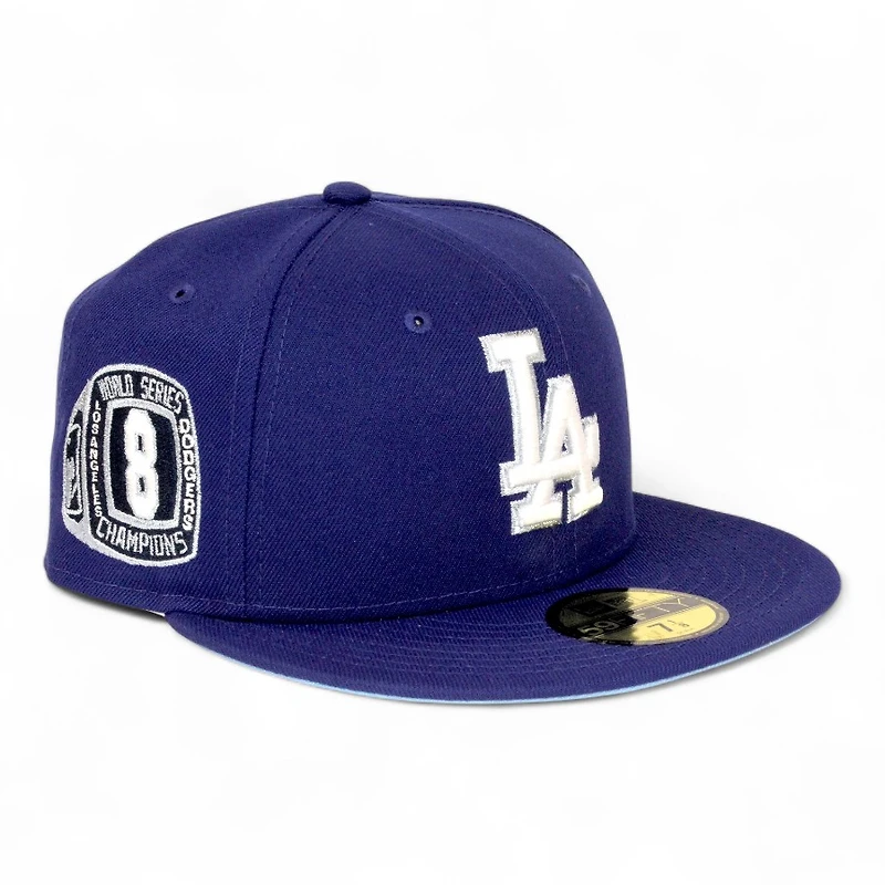 Los Angeles Dodgers Royal Blue 8x WS Champs Ring Patch Icy UV New Era 59FIFTY Fitted Hat