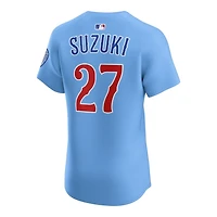 Chicago Cubs Seiya Suzuki Light Blue Alternate Nike Elite Player Jersey