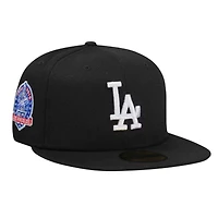 Los Angeles Dodgers Black 60th Anniversary Patch Icy Blue UV New Era 9FIFTY Snapback Hat