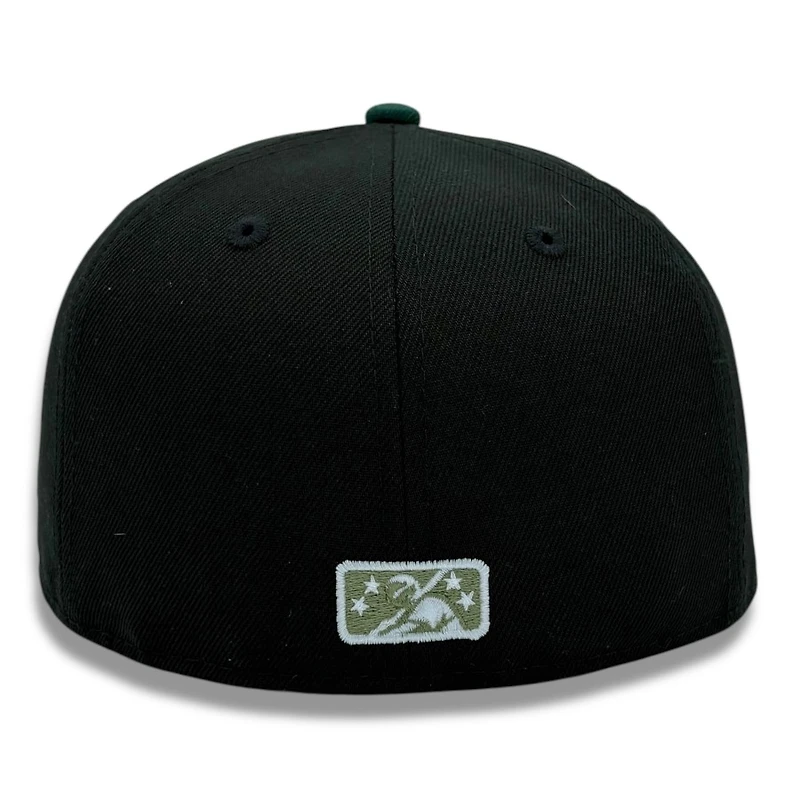 Spokane Indians Black and Green NWL Patch Gray UV New Era 59FIFTY Fitted Hat