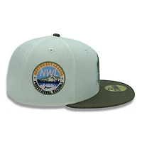Spokane Indians Chrome and Olive Green NWL Patch UV New Era 59FIFTY Fitted Hat