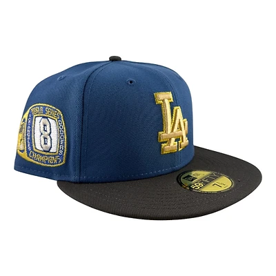Los Angeles Dodgers Indigo Blue and Graphite "Ring Pack" 8x Champs Patch Green UV New Era 59FIFTY Fitted Hat