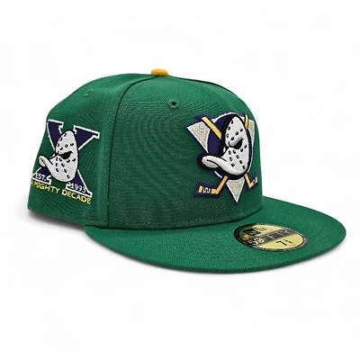Anaheim Mighty Ducks Kelly Green Leon the Lab 10th Anniversary Patch UV New Era 59FIFTY Fitted Hat