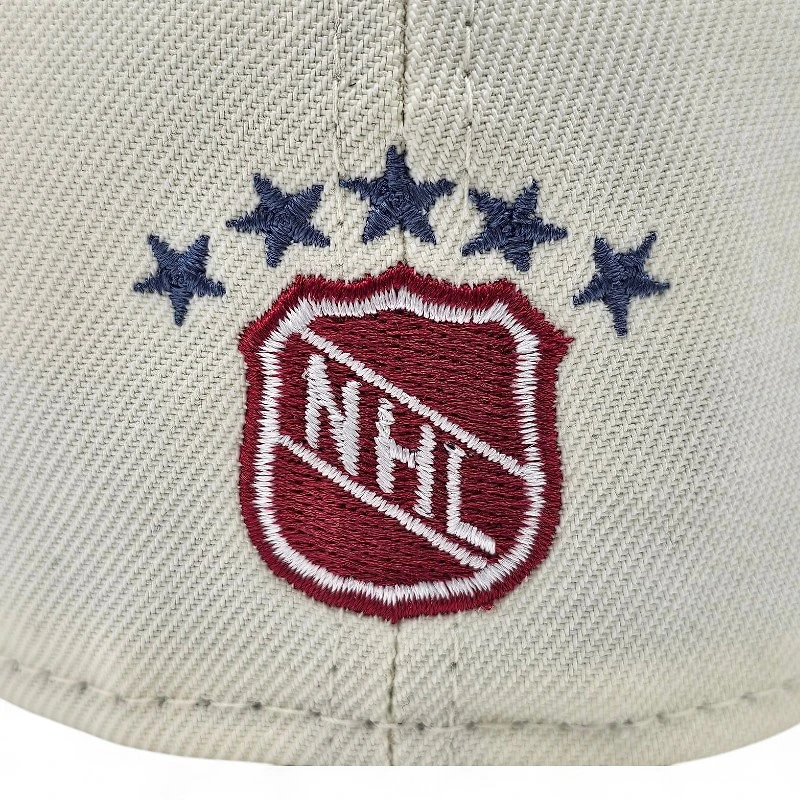 Quebec Nordiques Chrome Cardinal 2T Avs RR Leon the Lab Fleur Patch Grey UV New Era 59FIFTY Fitted Hat