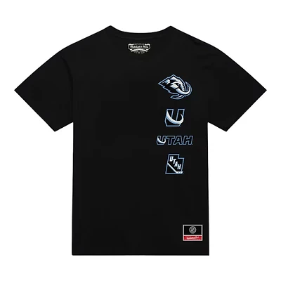 Utah Mammoth Black Team Stacked Mitchell & Ness T-Shirt