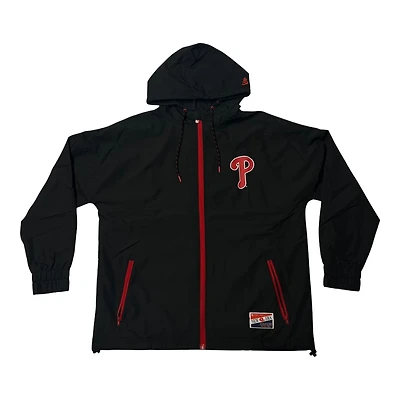 Philadelphia Phillies Black Pro Image Exclusive New Era Lightweight Windbreaker Jacket
