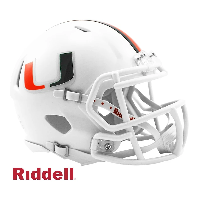 Miami Hurricans White Riddell Speed Mini Helmet