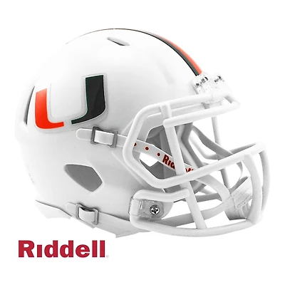 Miami Hurricans White Riddell Speed Mini Helmet