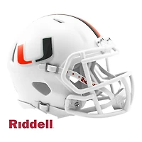 Miami Hurricans White Riddell Speed Mini Helmet