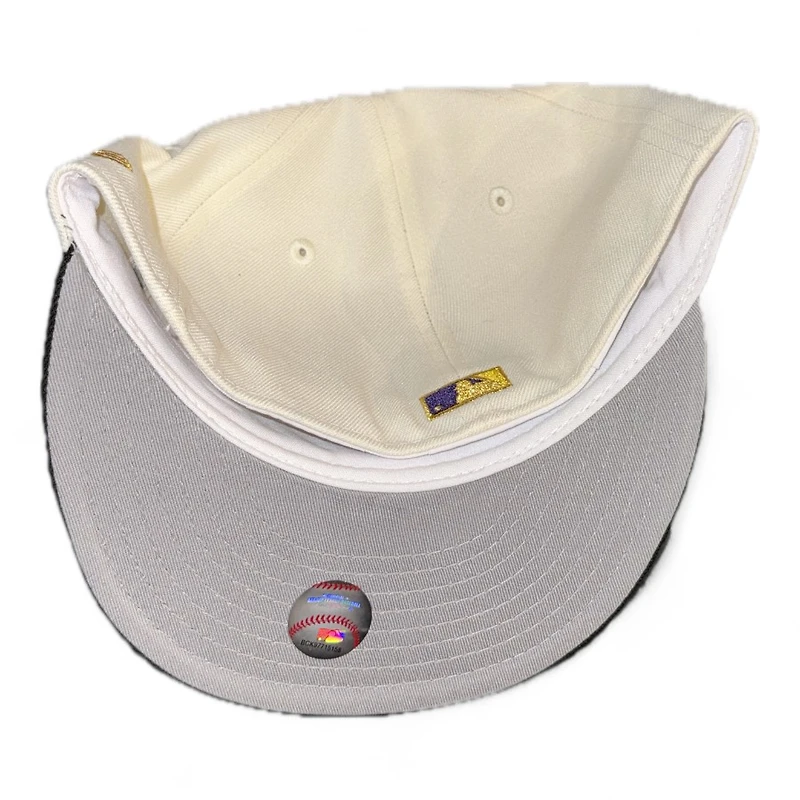 Los Angeles Dodgers Chrome and Black Script 42 Patch Gray UV New Era 59FIFTY Fitted Hat