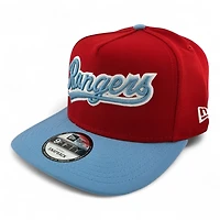 Texas Rangers Red and Light Blue Script 40th Anni Patch New Era 9FIFTY A-Frame Snapback Hat