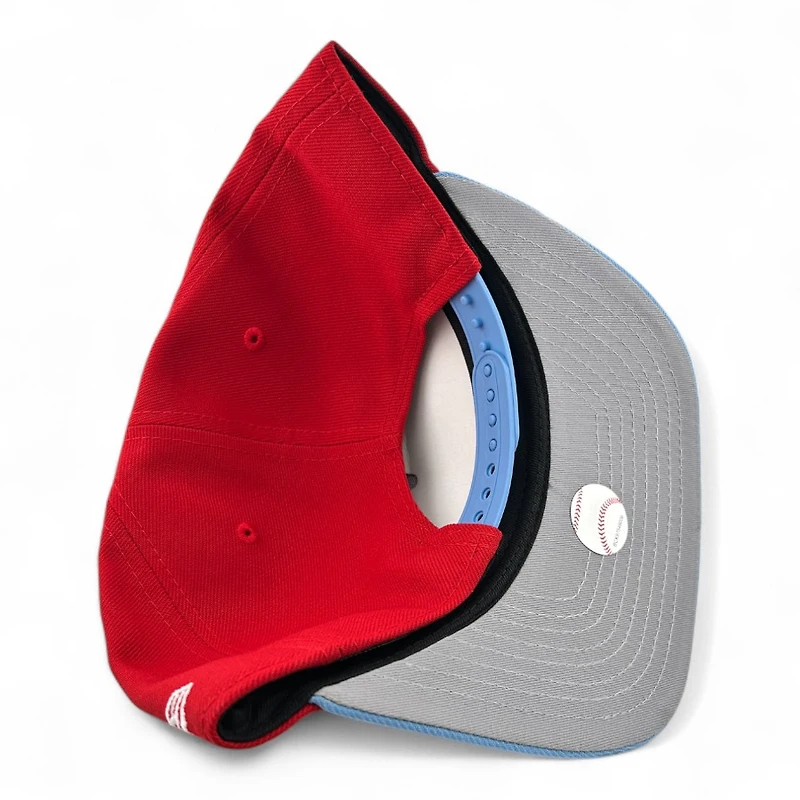 Texas Rangers Red and Light Blue Script 40th Anni Patch New Era 9FIFTY A-Frame Snapback Hat