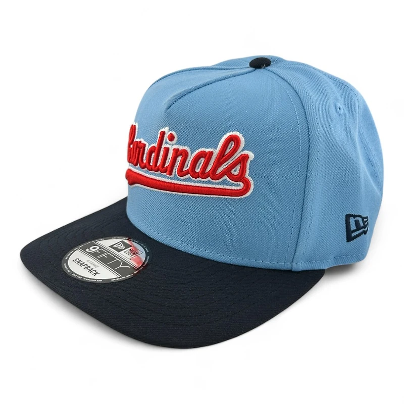 St. Louis Cardinals Blue and Black Script Final Season Patch New Era 9FIFTY A-Frame Snapback Hat