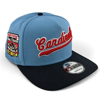 St. Louis Cardinals Blue and Black Script Final Season Patch New Era 9FIFTY A-Frame Snapback Hat