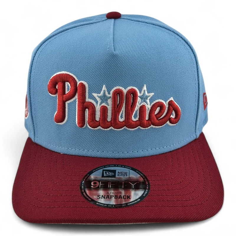 Philadelphia Phillies Blue and Maroon 20th Anni Patch New Era 9FIFTY A-Frame Snapback Hat