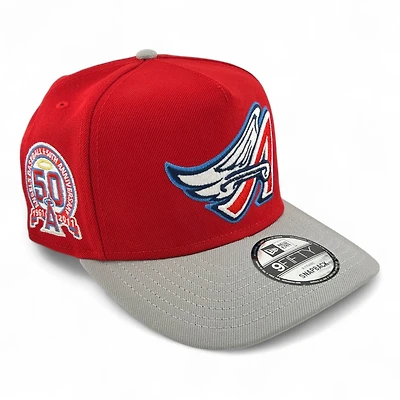 Los Angeles Angels Red and Gray 50th Anni Patch New Era 9FIFTY A-Frame Snapback Hat
