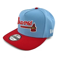 Atlanta Braves Blue and Red Script Atlanta Fulton Patch New Era 9FIFTY A-Frame Snapback Hat