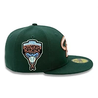 Arizona Diamondbacks Dark Green and Metallic Iris 1998 Inaugural Patch Icy Blue UV New Era 59FIFTY Fitted Hat