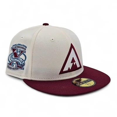 Colorado Avalanche Chrome Cardinal 2T Leon the Lab 10th Anniversary Patch Grey UV New Era 59FIFTY Fitted Hat