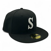Seattle Mariners Cooperstown White on Black New Era 59FIFTY Fitted Hat