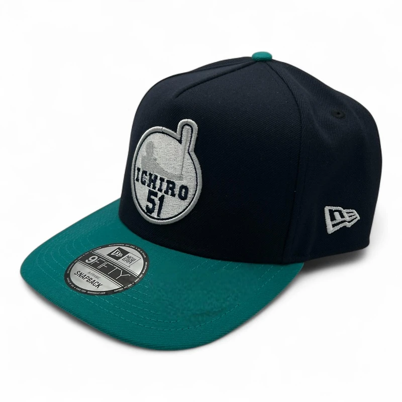 Seattle Mariners Navy and Teal Ichiro 51 New Era 9FIFTY A-Frame Snapback Hat