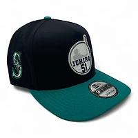 Seattle Mariners Navy and Teal Ichiro 51 New Era 9FIFTY A-Frame Snapback Hat