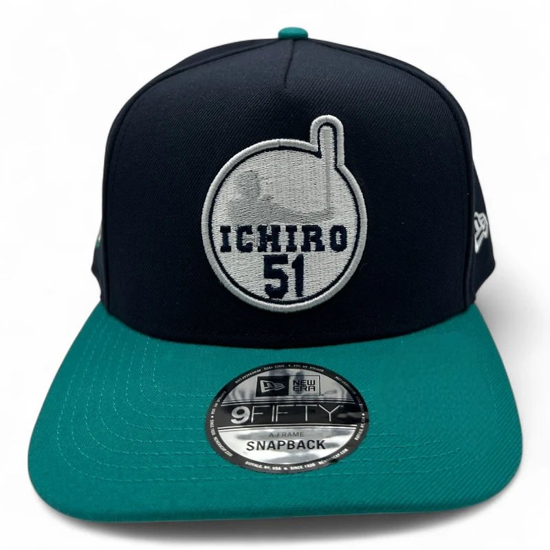 Seattle Mariners Navy and Teal Ichiro 51 New Era 9FIFTY A-Frame Snapback Hat