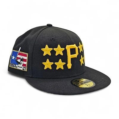 Pittsburgh Pirates Black Leon the Lab Roberto Clemente 21 Patch Grey UV New Era 59FIFTY Fitted Hat
