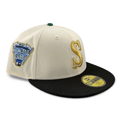 Seattle Mariners Chrome and Black 2005 ASG Patch Money Green UV New Era 59FIFTY Fitted Hat