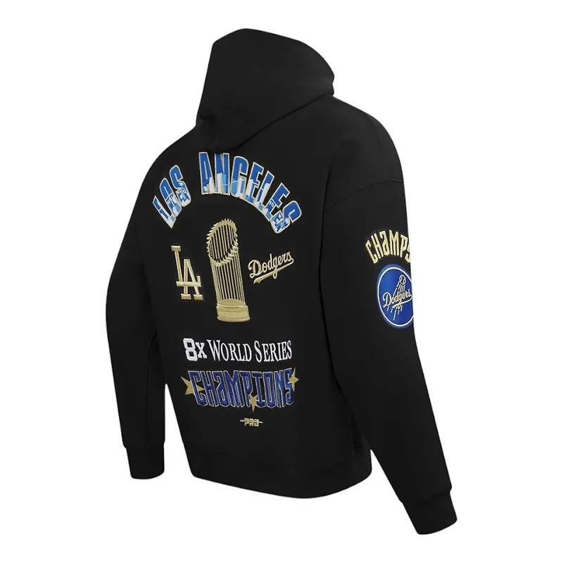 Los Angeles Dodgers Black 8 Time World Champions Pro Standard Fleece Hoodie