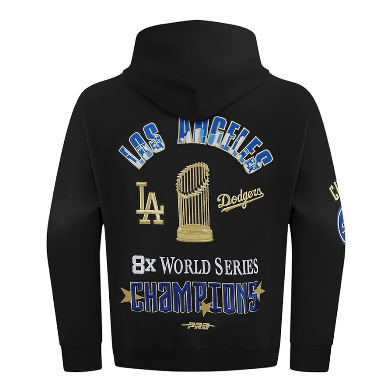 Los Angeles Dodgers Black 8 Time World Champions Pro Standard Fleece Hoodie