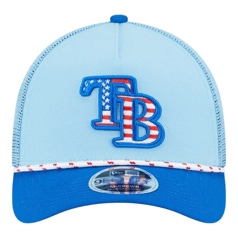 Tampa Bay Rays Light Blue 2025 Fourth of July USA New Era 9FORTY M-Crown A-Frame Adjustable Hat