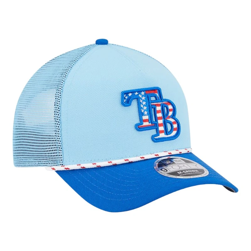 Tampa Bay Rays Light Blue 2025 Fourth of July USA New Era 9FORTY M-Crown A-Frame Adjustable Hat