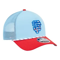 San Francisco Giants Light Blue and Red 2025 Fourth of July USA New Era 9FORTY M-Crown A-Frame Adjustable Hat
