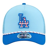 Los Angeles Dodgers Light Blue 2025 Fourth of July USA New Era 9FORTY M-Crown A-Frame Adjustable Hat