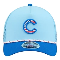 Chicago Cubs Light Blue 2025 Fourth of July USA New Era 9FORTY M-Crown A-Frame Adjustable Hat
