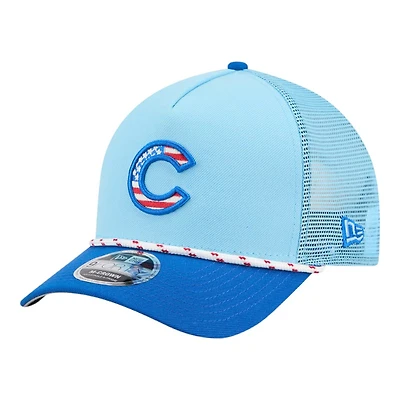 Chicago Cubs Light Blue 2025 Fourth of July USA New Era 9FORTY M-Crown A-Frame Adjustable Hat