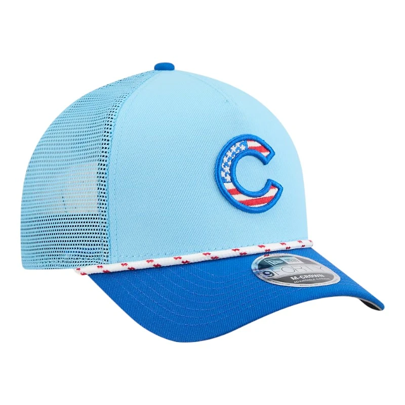 Chicago Cubs Light Blue 2025 Fourth of July USA New Era 9FORTY M-Crown A-Frame Adjustable Hat