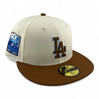 Los Angeles Dodgers Chrome and Brown 60th Anniversary Patch Icy Blue UV New Era 59FIFTY Fitted Hat
