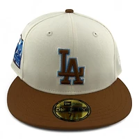 Los Angeles Dodgers Chrome and Brown 60th Anniversary Patch Icy Blue UV New Era 59FIFTY Fitted Hat