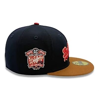Los Angeles Dodgers Navy and Toasted Peanut 40th Anniversary Patch Gray UV New Era 59FIFTY Fitted Hat