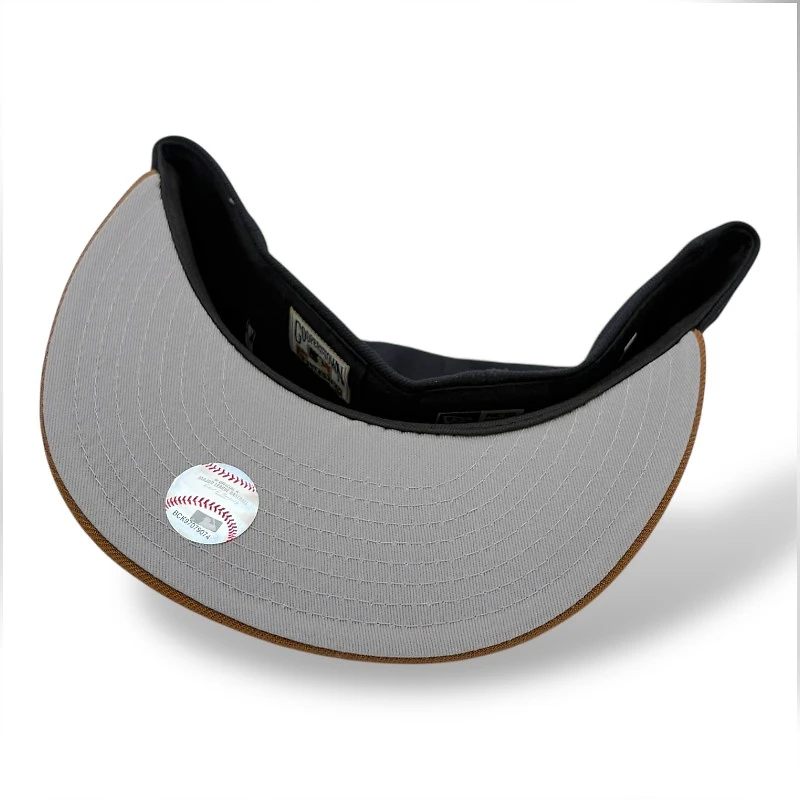 Los Angeles Dodgers Navy and Toasted Peanut 40th Anniversary Patch Gray UV New Era 59FIFTY Fitted Hat