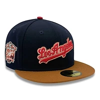 Los Angeles Dodgers Navy and Toasted Peanut 40th Anniversary Patch Gray UV New Era 59FIFTY Fitted Hat
